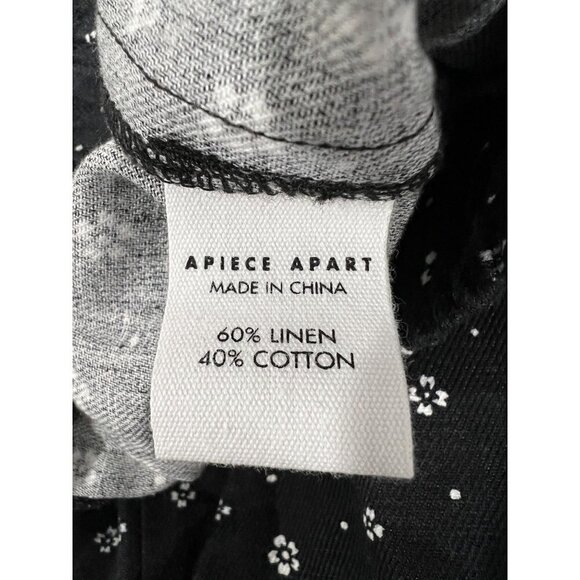 NWT APIECE APART Size XL Ani Easy Linen Blend Woven Pants Scattered Floral Black - Picture 8 of 13